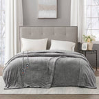 Beautyrest Electric Plush King Blanket Grey King