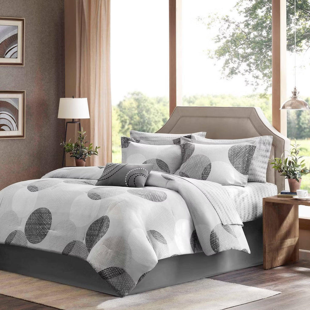 Madison Park Essentials Knowles 9-Pc. Calif Grey California King