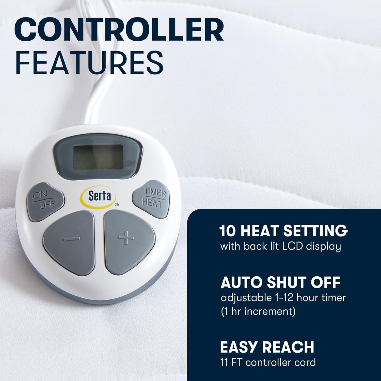 Serta Electric Mattress Pad, F White Full