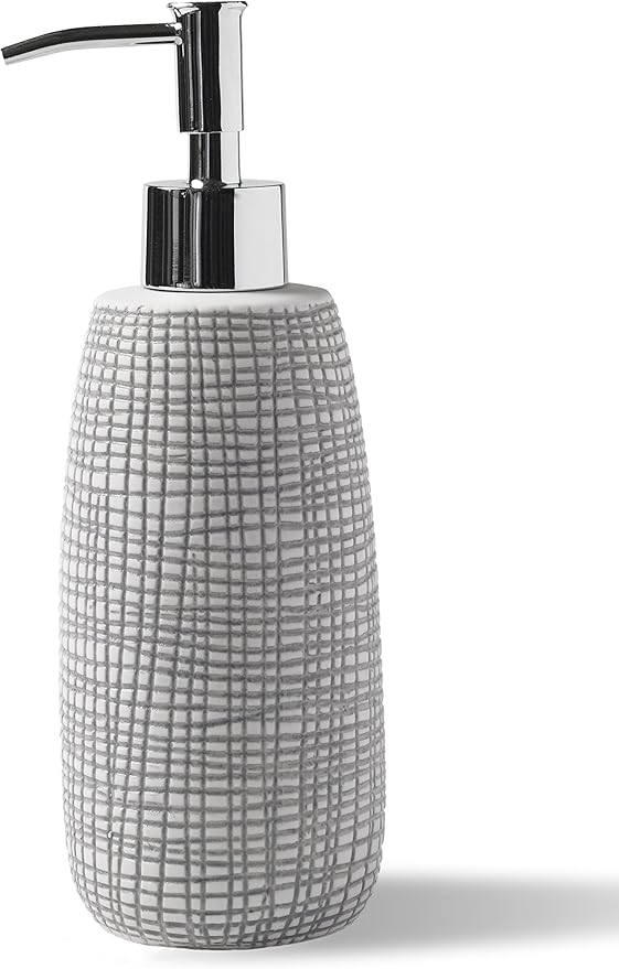 Cassadecor Raffia Embossed Grey SoapLotion Dispenser