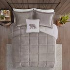 Woolrich Alton 4-Pc. FullQueen Comfort GreyIvory FullQueen
