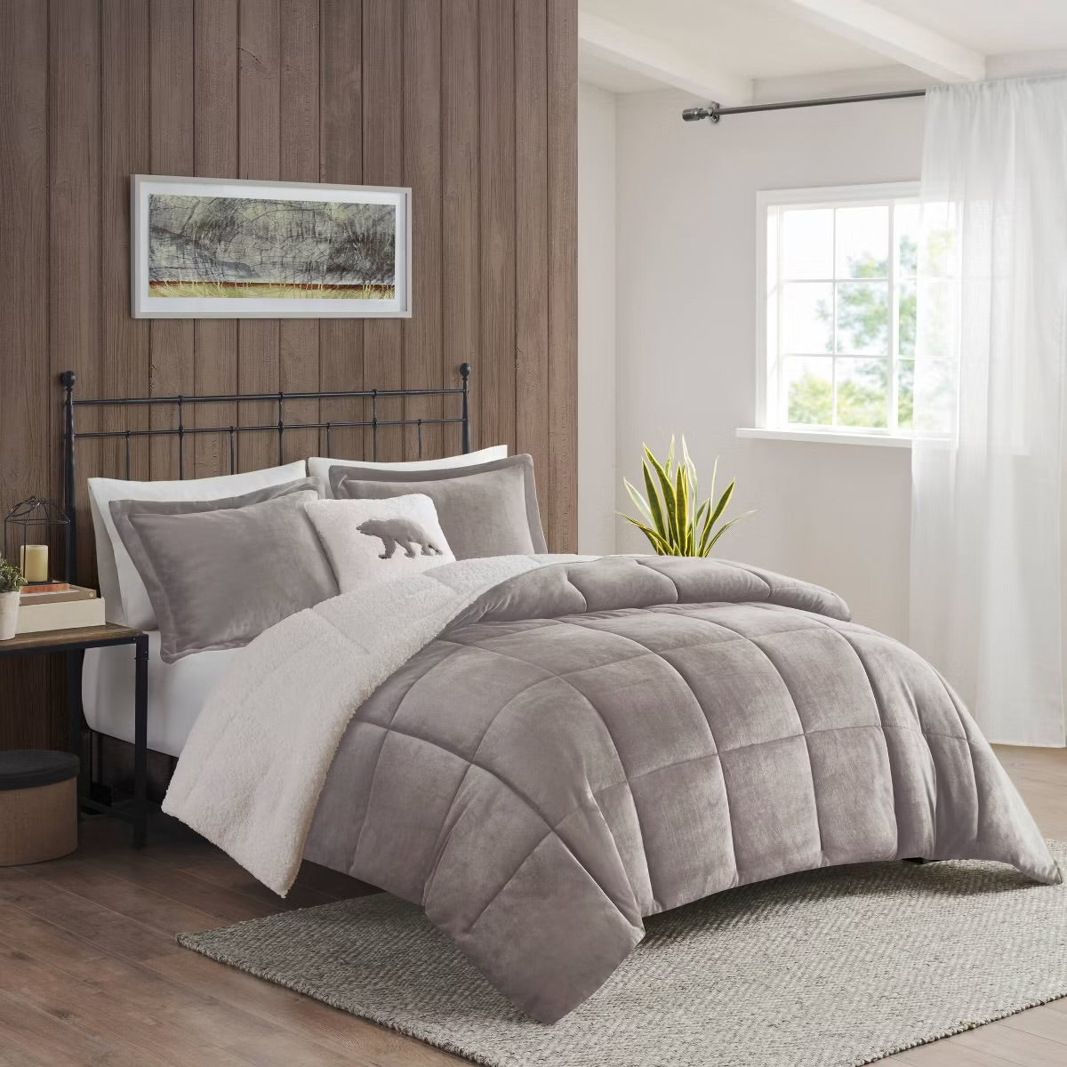 Woolrich Alton 4-Pc. FullQueen Comfort GreyIvory FullQueen