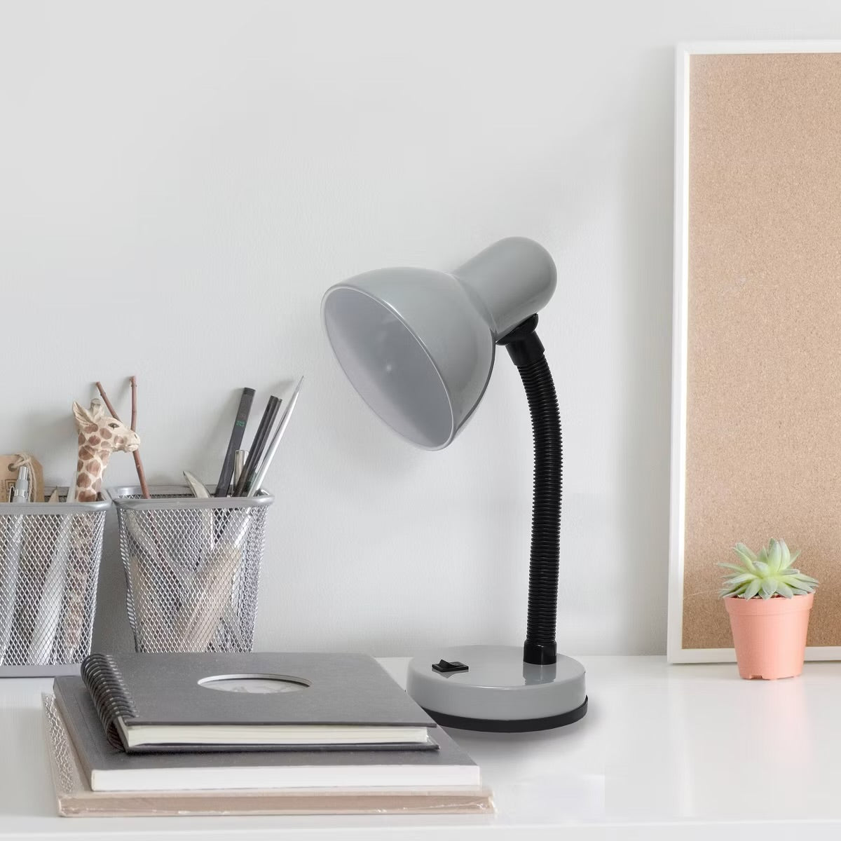 Basic Metal Desk Lamp with Flexible Hose Neck
