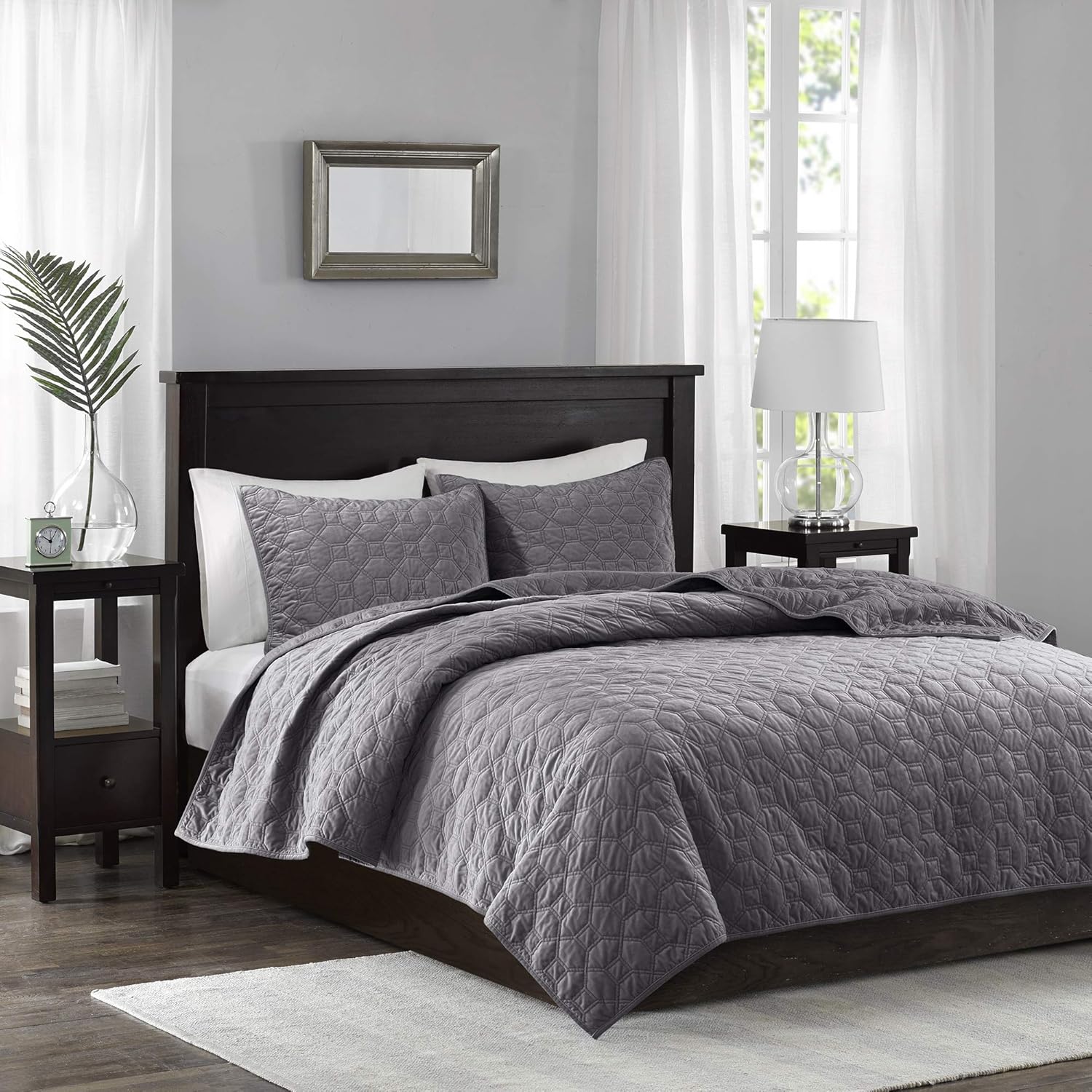 Madison Park Parker 3-Pc. FullQueen Comfor Grey FullQueen