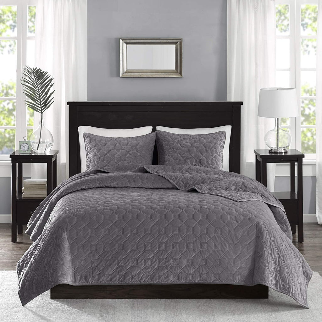 Madison Park Parker 3-Pc. FullQueen Comfor Grey FullQueen