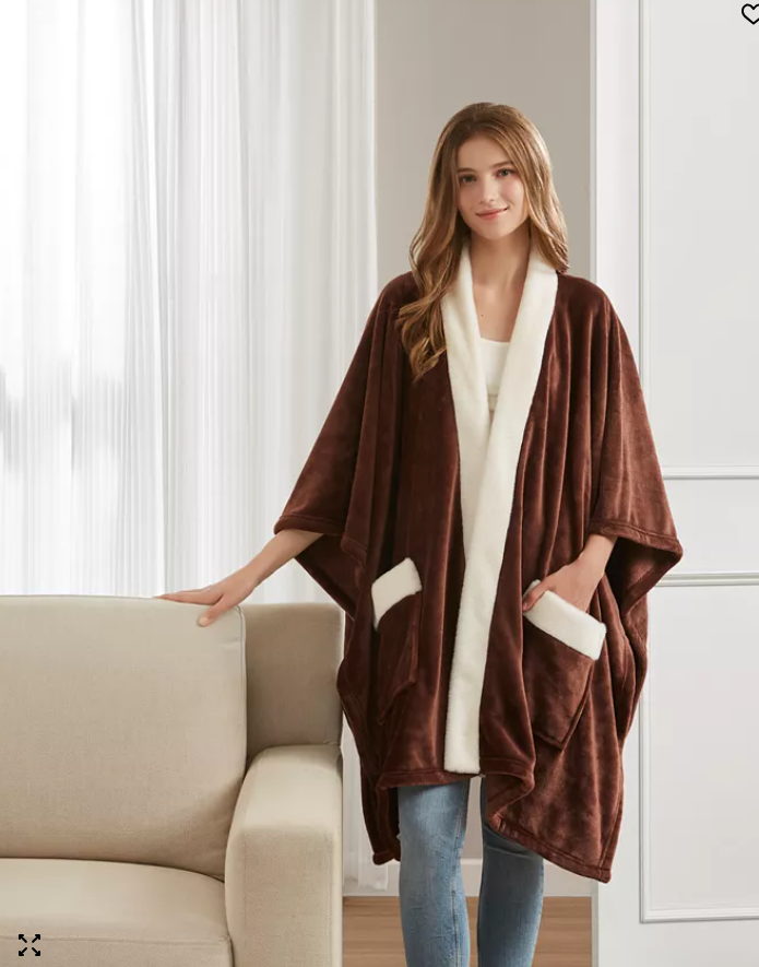 Premier Comfort Cozy Plush Printed Wrap 50 x Chestnut Solid 50 x 70