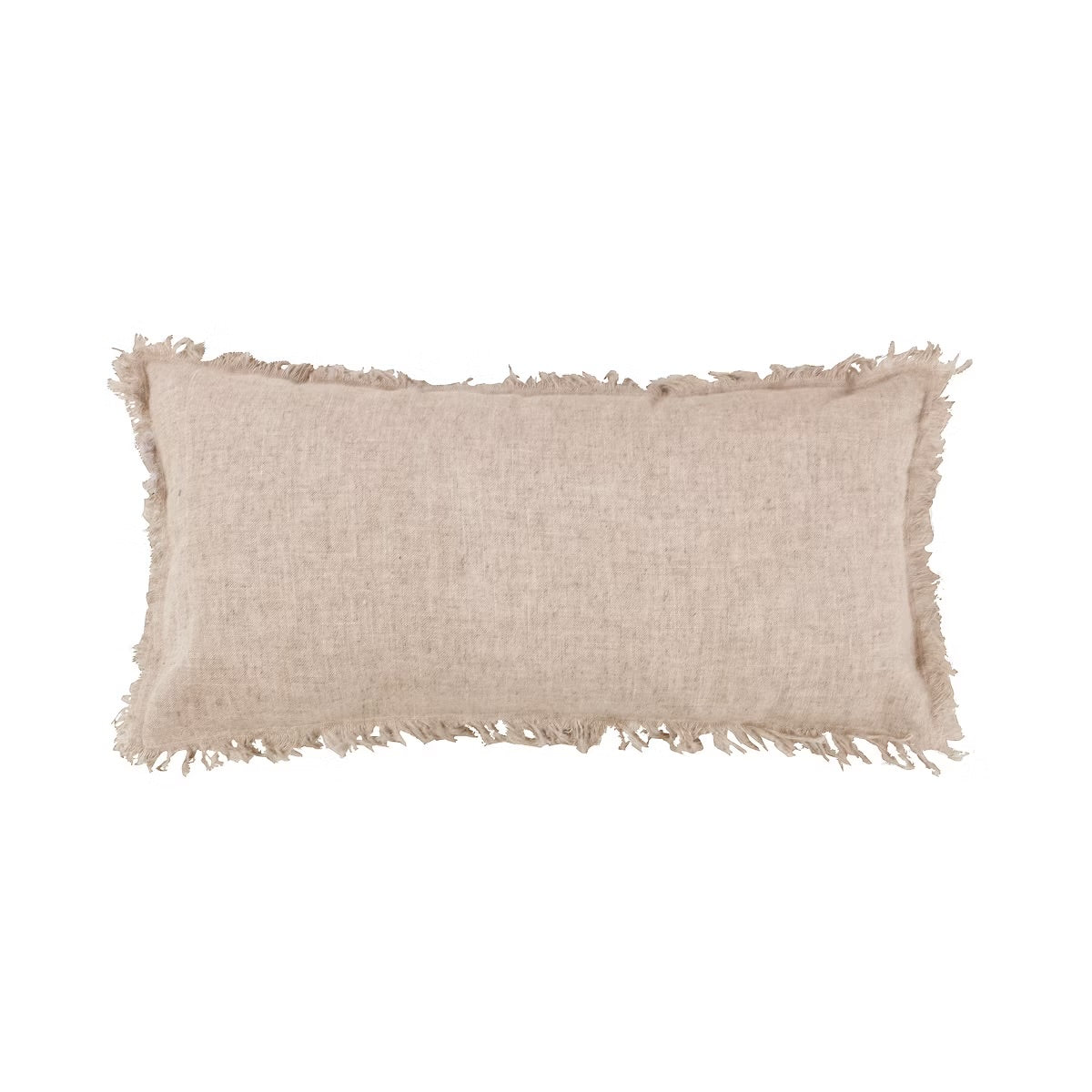 Levtex Linen Fringe Decorative Natural 12 x 24 Decorative Pillow