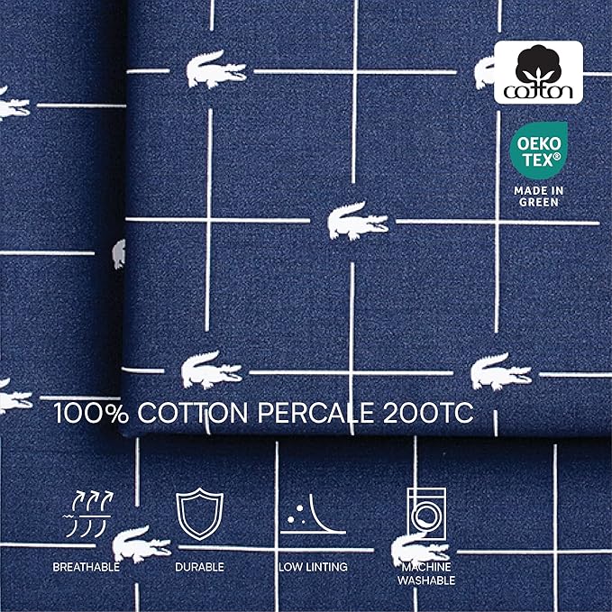 Lacoste Home Slice Sheet Set, Vintage Indigo Queen