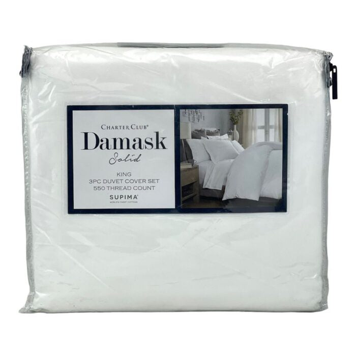 Charter Club Damask Cotton 550-Thread Count White King