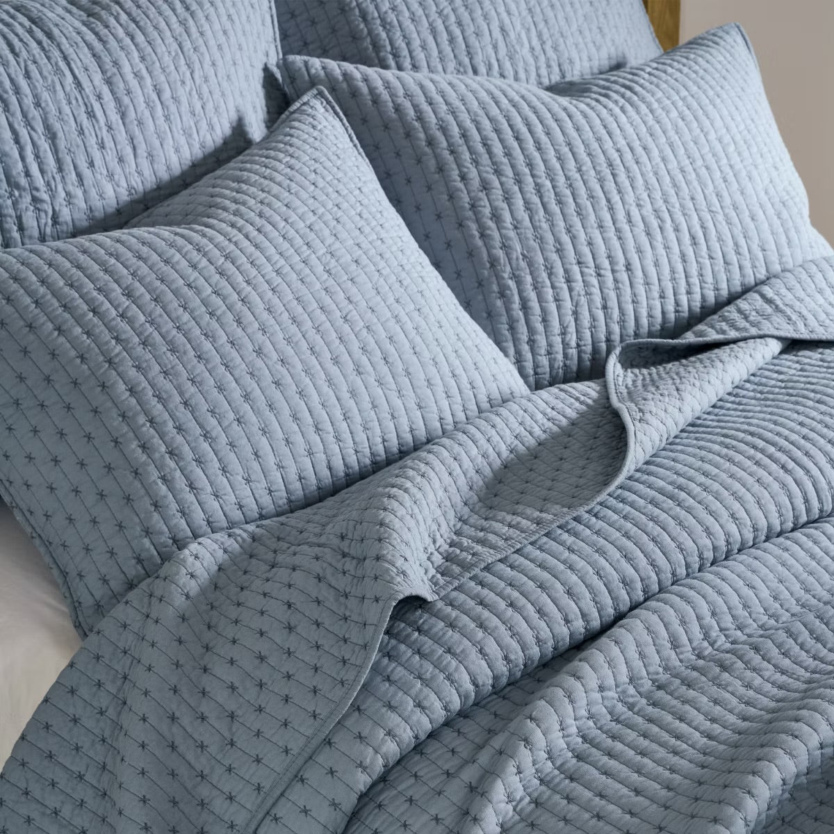 Levtex Cross Stitch Stitching Chambray KingCalifornia King