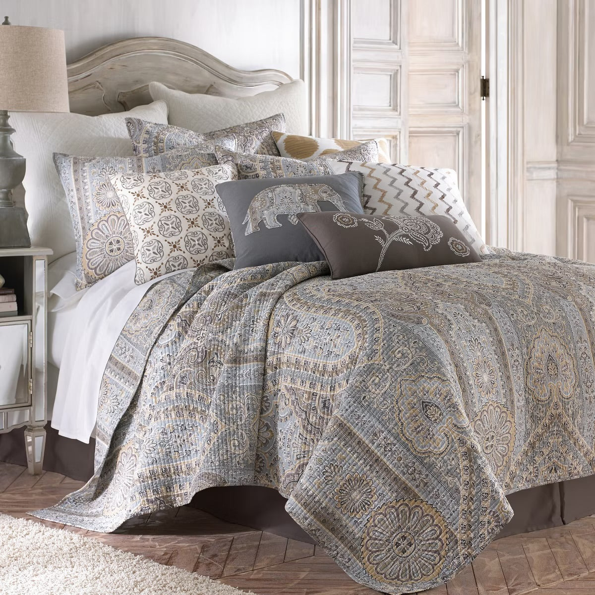 Levtex Casablanca 3-Pc. Quilt Grey King