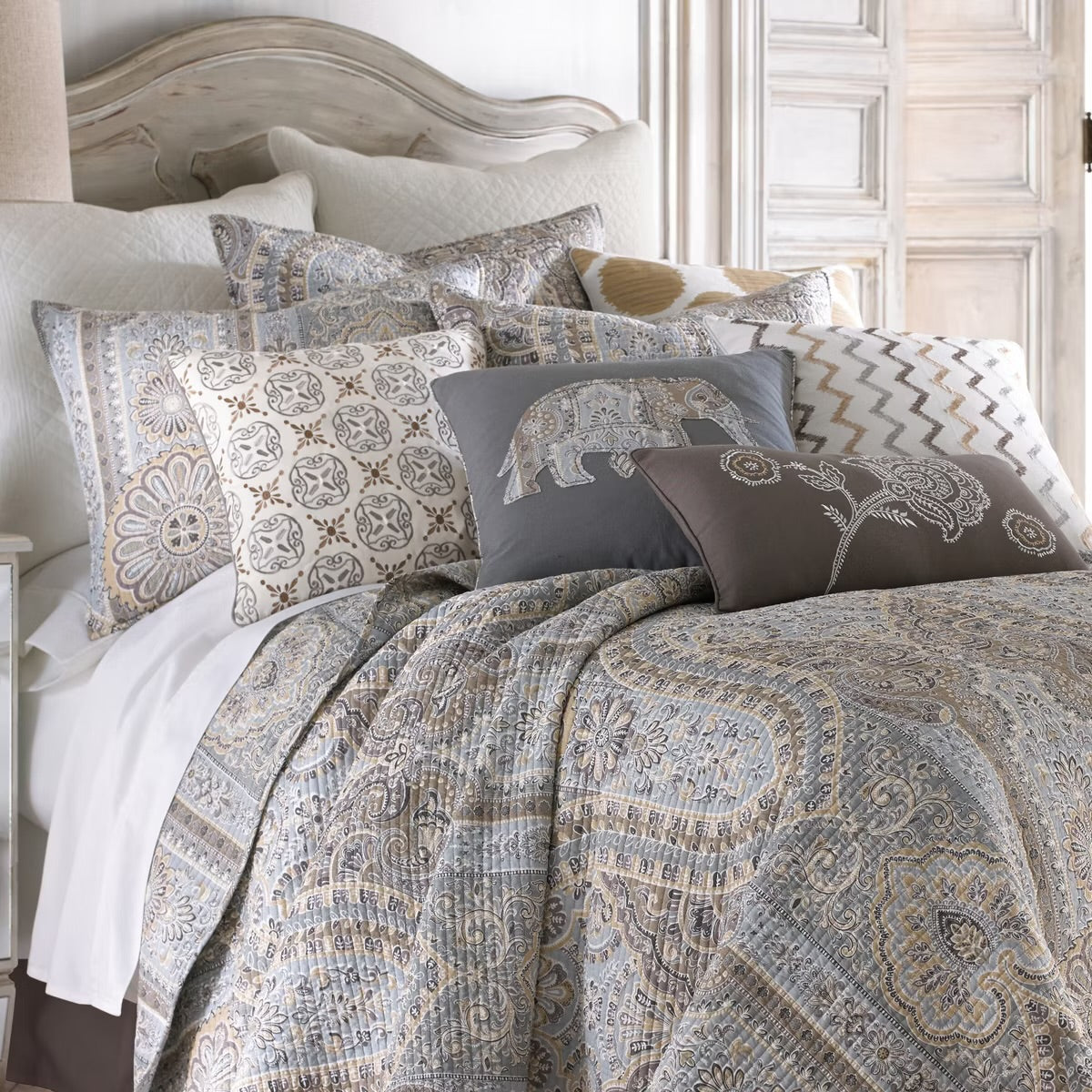 Levtex Casablanca 3-Pc. Quilt Grey King