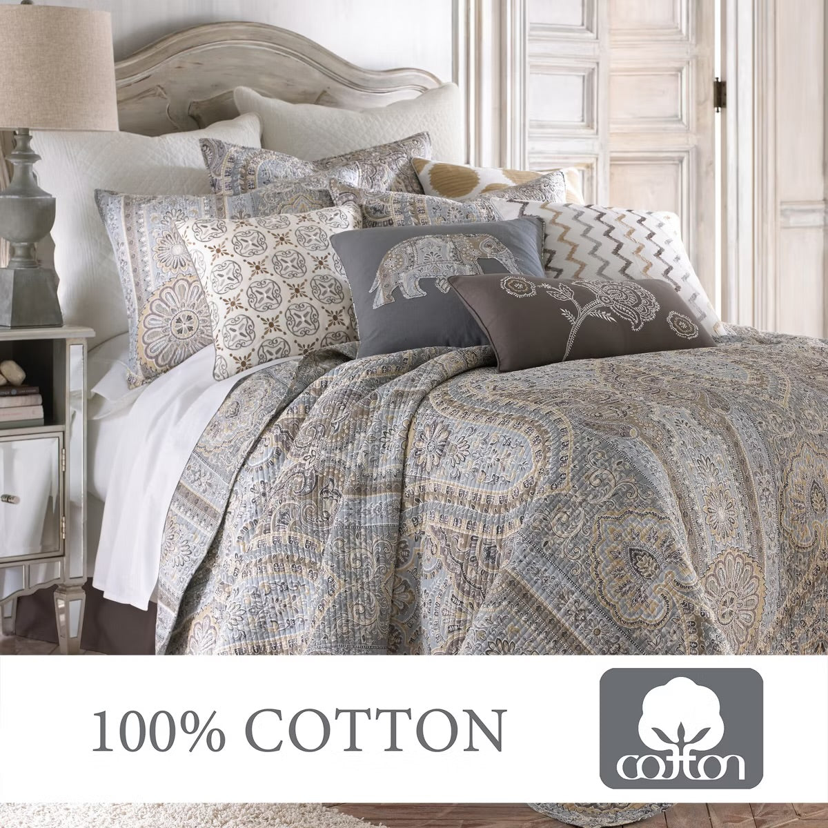 Levtex Casablanca 3-Pc. Quilt Grey King