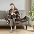 Beautyrest Zuri Reversible Oversized 50 Chocolate Throw