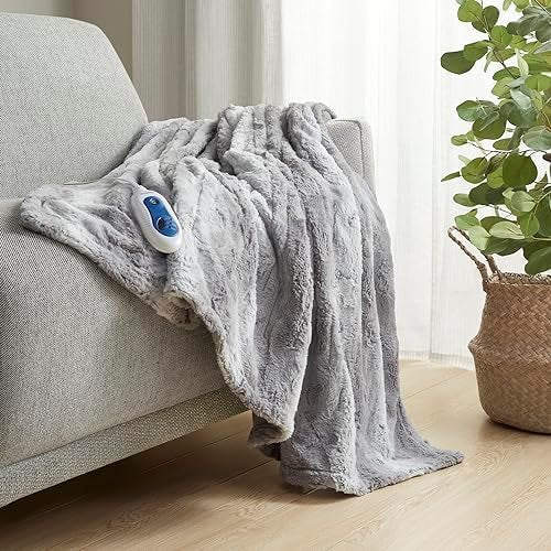 Beautyrest Zuri Reversible Oversized 50 Grey Throw