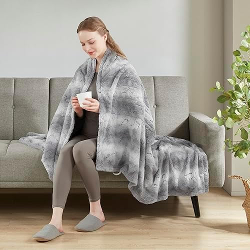 Beautyrest Zuri Reversible Oversized 50 Grey Throw
