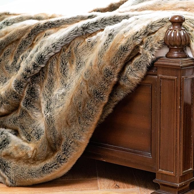 Battilo Luxury Tipped Faux Fur Brown 60x80
