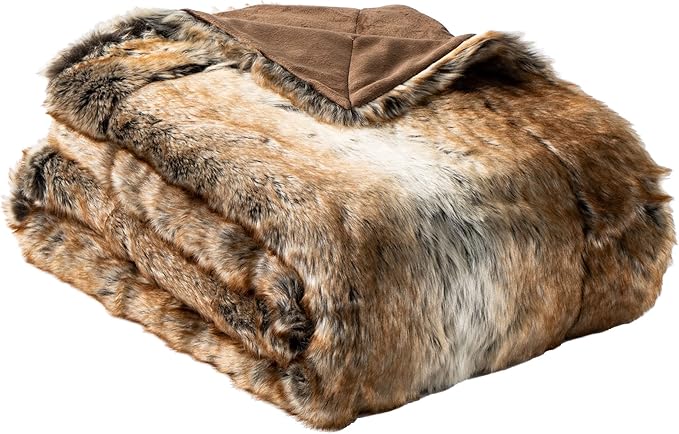 Battilo Luxury Tipped Faux Fur Brown 60x80