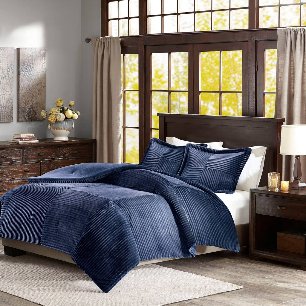 Madison Park  3-Pc. FullQueen Comfor Navy FullQueen