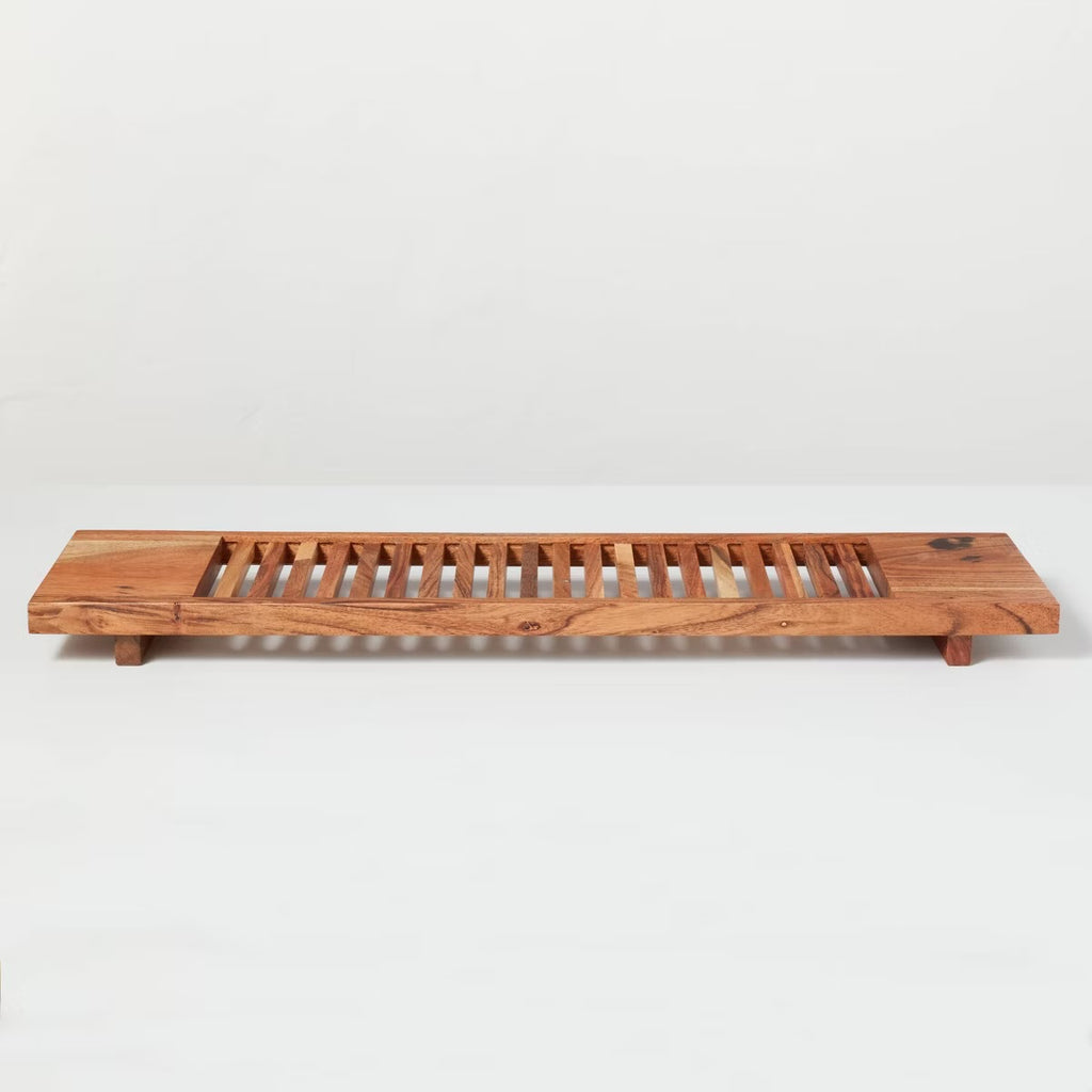 Slatted Wood Bathtub Tray