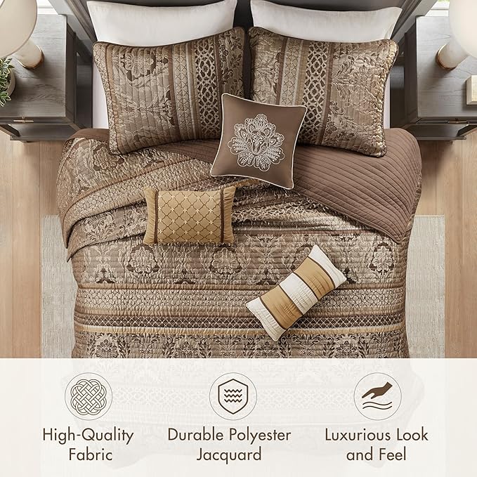 Madison Park Bellagio 6-Pc. Quilted King Co Brown King
