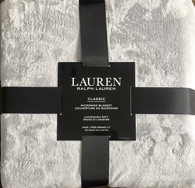 Lauren Ralph Lauren Classic Cotton Blanket, King Charcoal Grey King