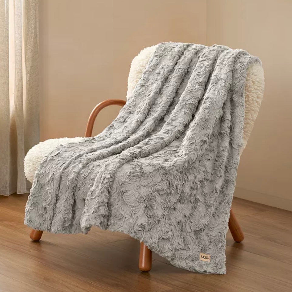 UGG Avery Reversible Lightweight T Seal Gray Throw