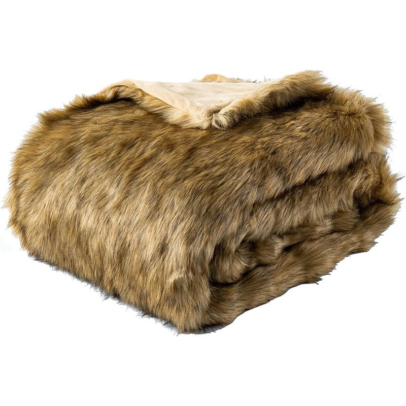 Battilo Luxury Tipped Faux Fur Brown 60x80