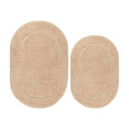 Superior Oval Solid Non-Skid W Taupe 2 piece set
