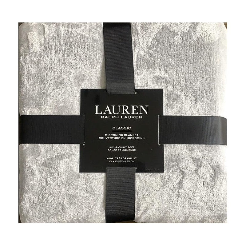 Lauren Ralph Lauren Classic Cotton Blanket, King Charcoal Grey King