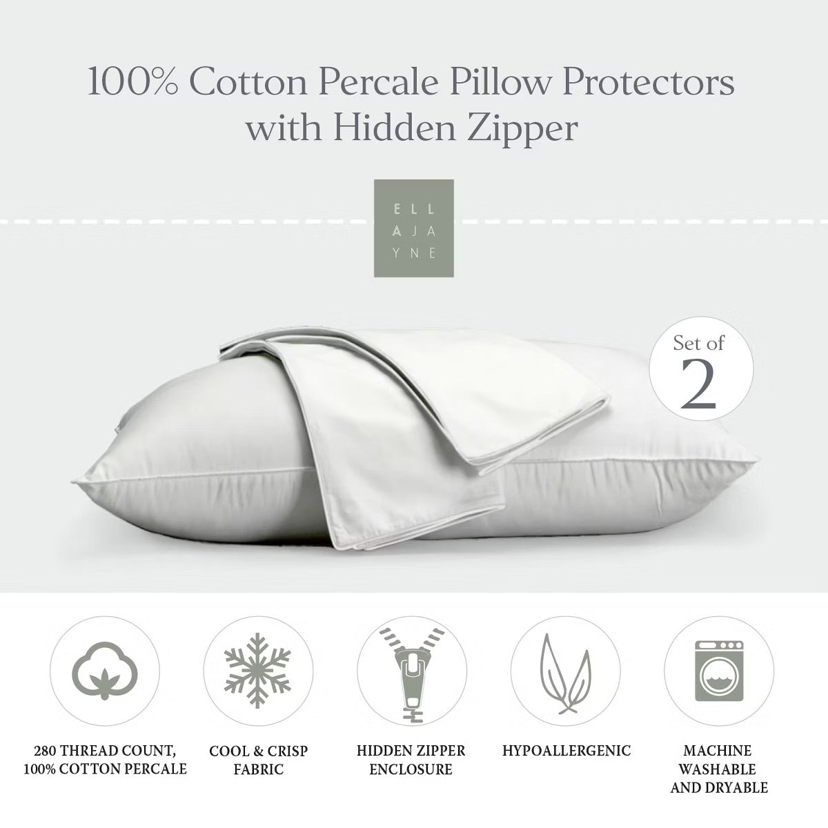 100% Cotton Percale Pillow Protector