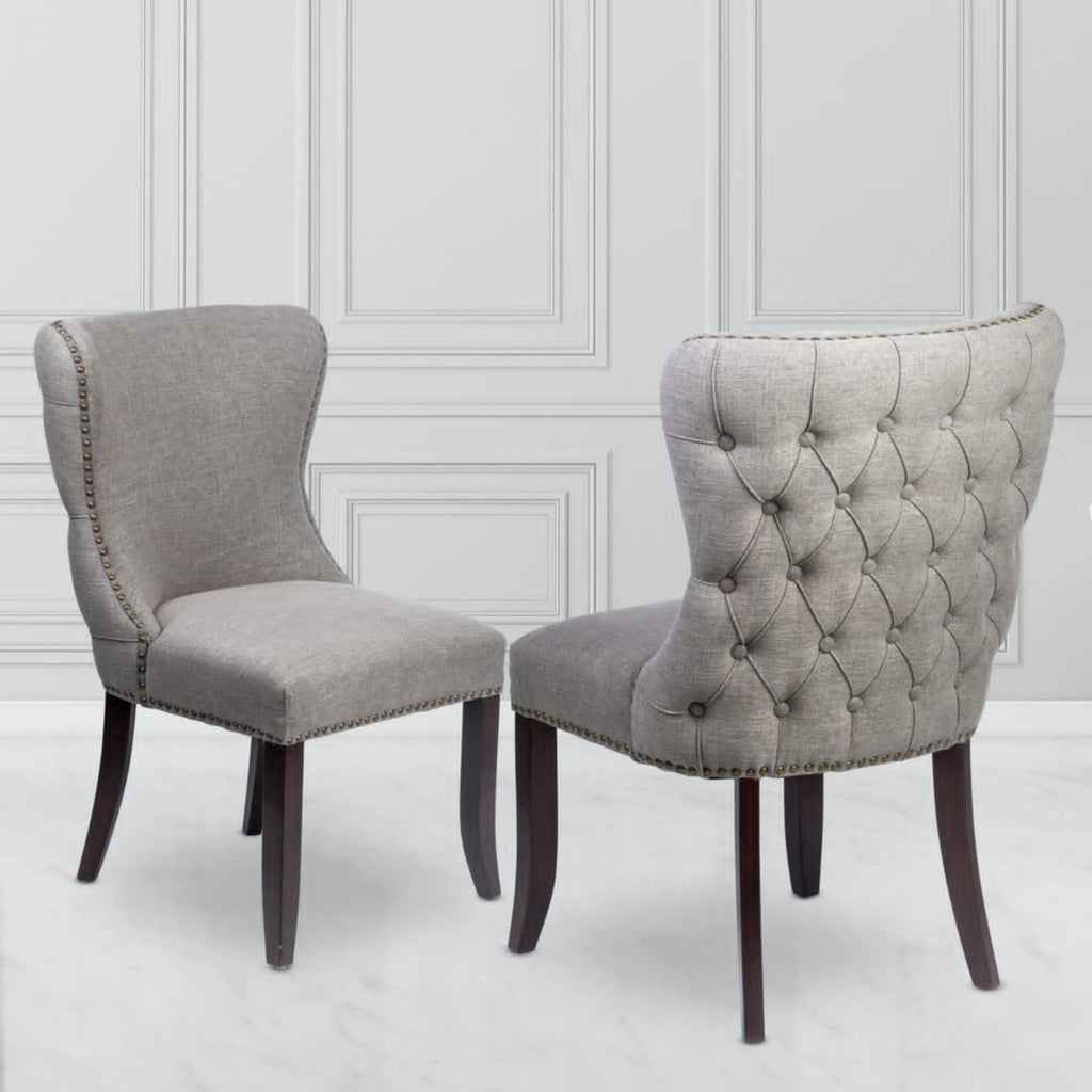PRE ORDER - Jora Grey Nailhead Dining Chair
