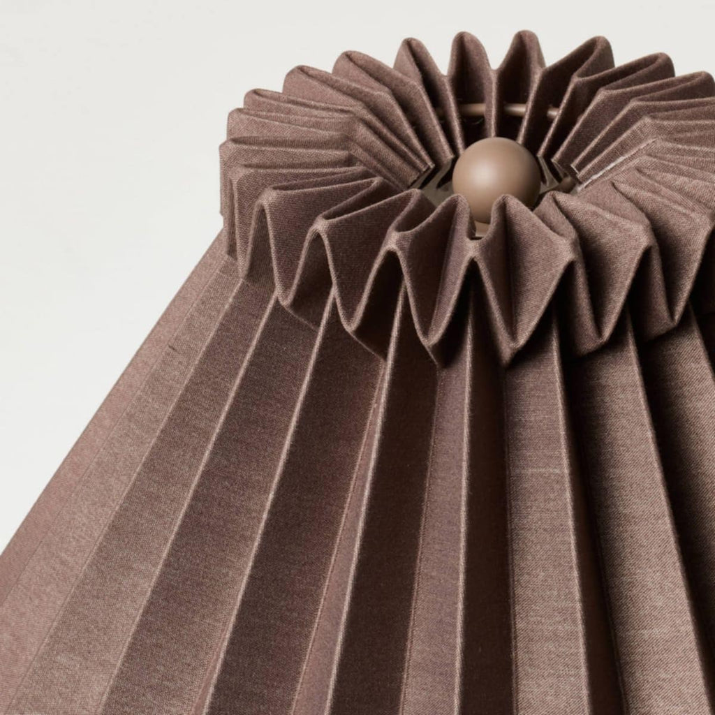 Ceramic with Brown Knife Pleat Shade Accent Table Lamp Sour Cream - Hearth & Hand™ with Magnolia