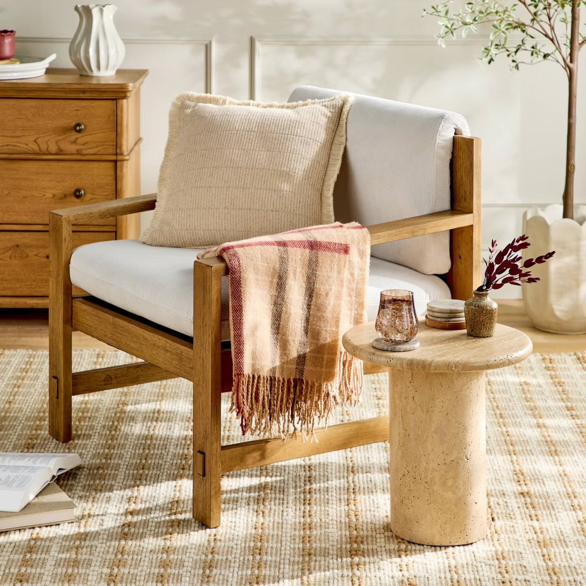 Large Round Travertine Accent Table - Hearth & Hand with Magnolia