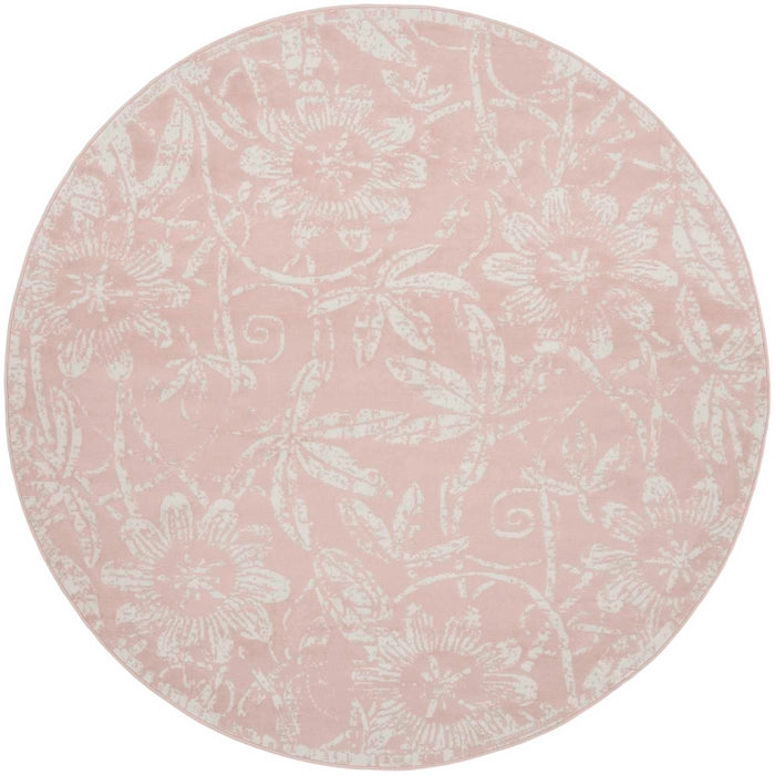5’ Round Whimsicle Pink Rug