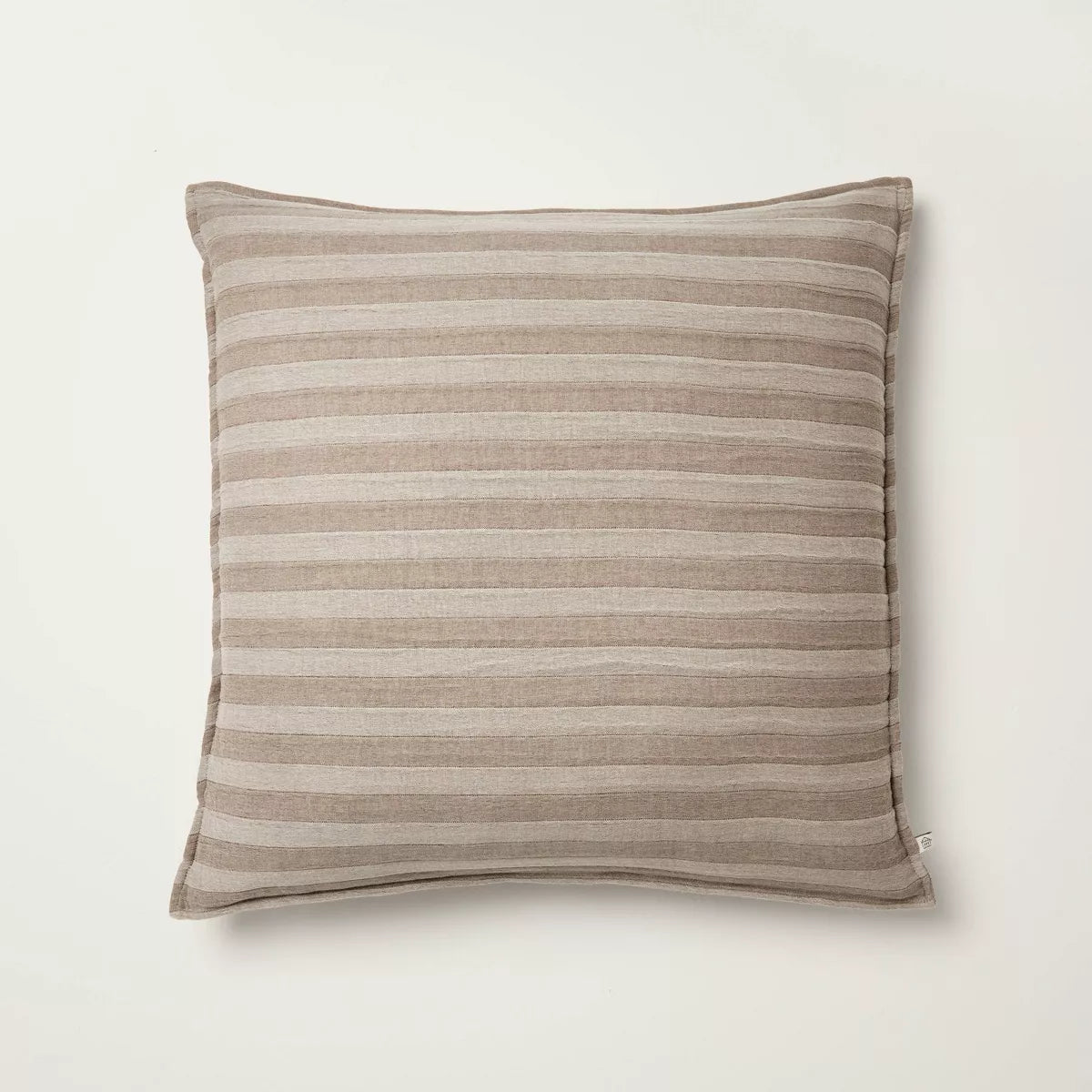 Tonal Stripe Euro Throw Pillow Brown - Hearth & Hand with Magnolia
