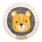 7 x 10 Round - Whimsy Friendly Lion Yellow/Grey/Ivory Kid Rug