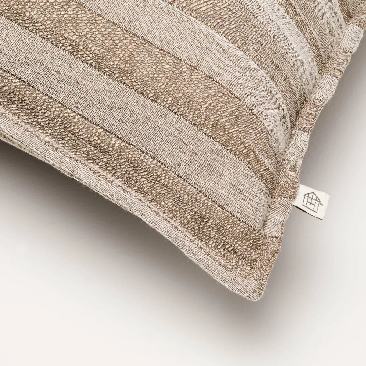 Tonal Stripe Euro Throw Pillow Brown - Hearth & Hand with Magnolia