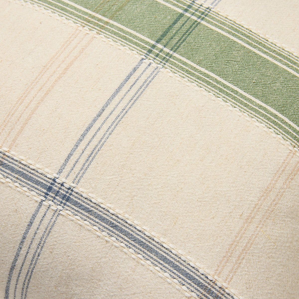 18"x18" Throw Pillow Sour Cream and Green Plaid - Hearth & Hand with Magnolia