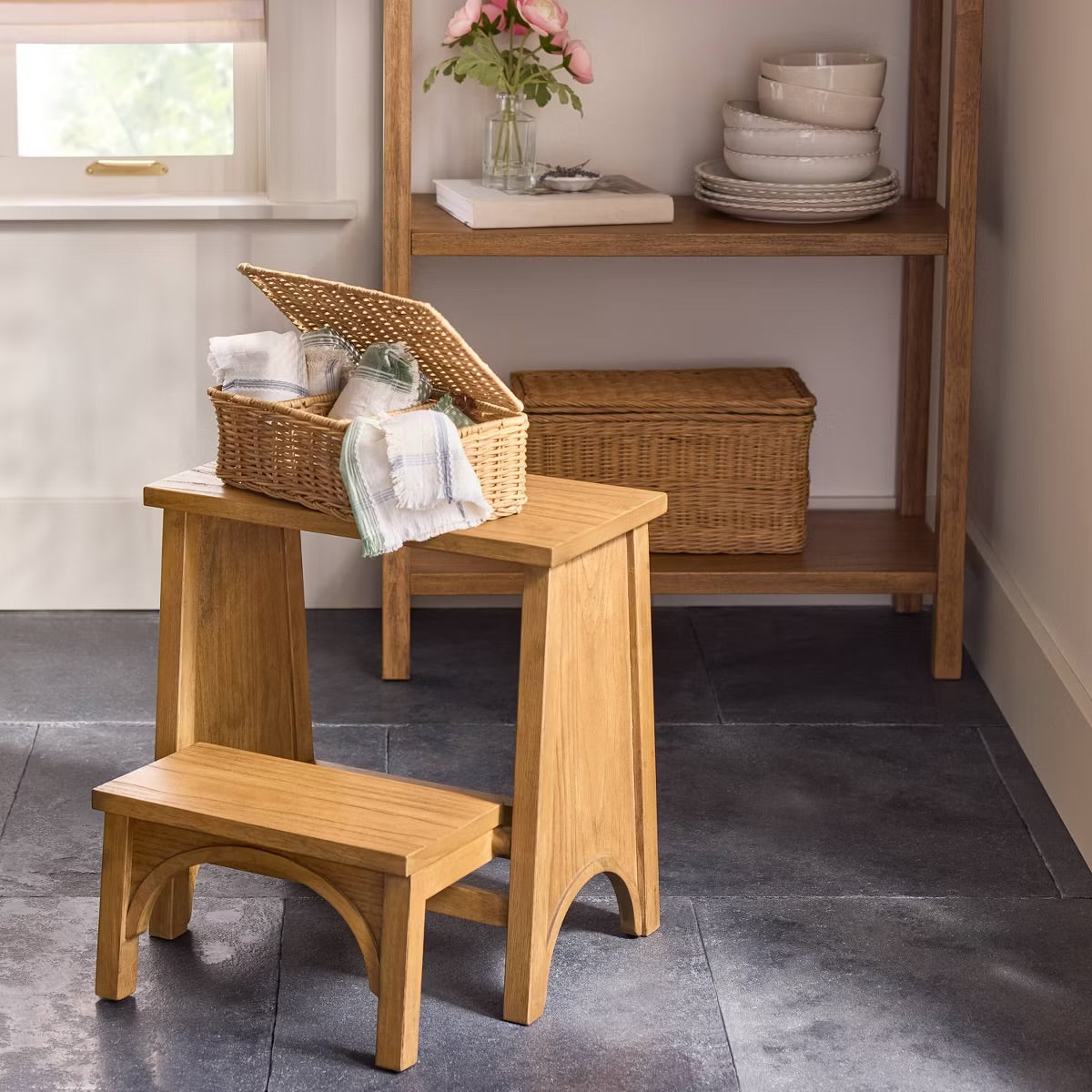 Arch Step Stool Natural - Hearth & Hand with Magnolia
