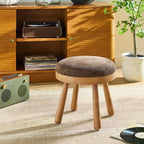 Upholstered Round Top Mid Century Ottoman Brown - Hearth & Hand with Magnolia