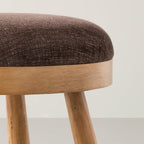 Upholstered Round Top Mid Century Ottoman Brown - Hearth & Hand with Magnolia