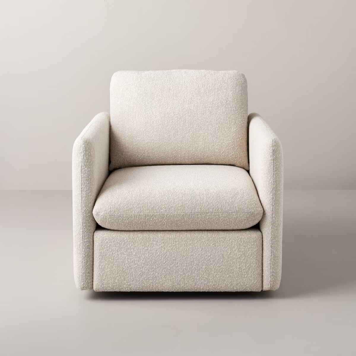 Boucle Upholstered Swivel Arm Chair - Cream - Hearth & Hand with Magnolia