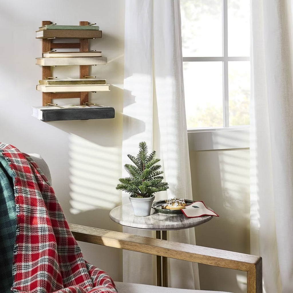 15" Wall Mounted Wood Book Rack - Hearth & Hand with Magnolia