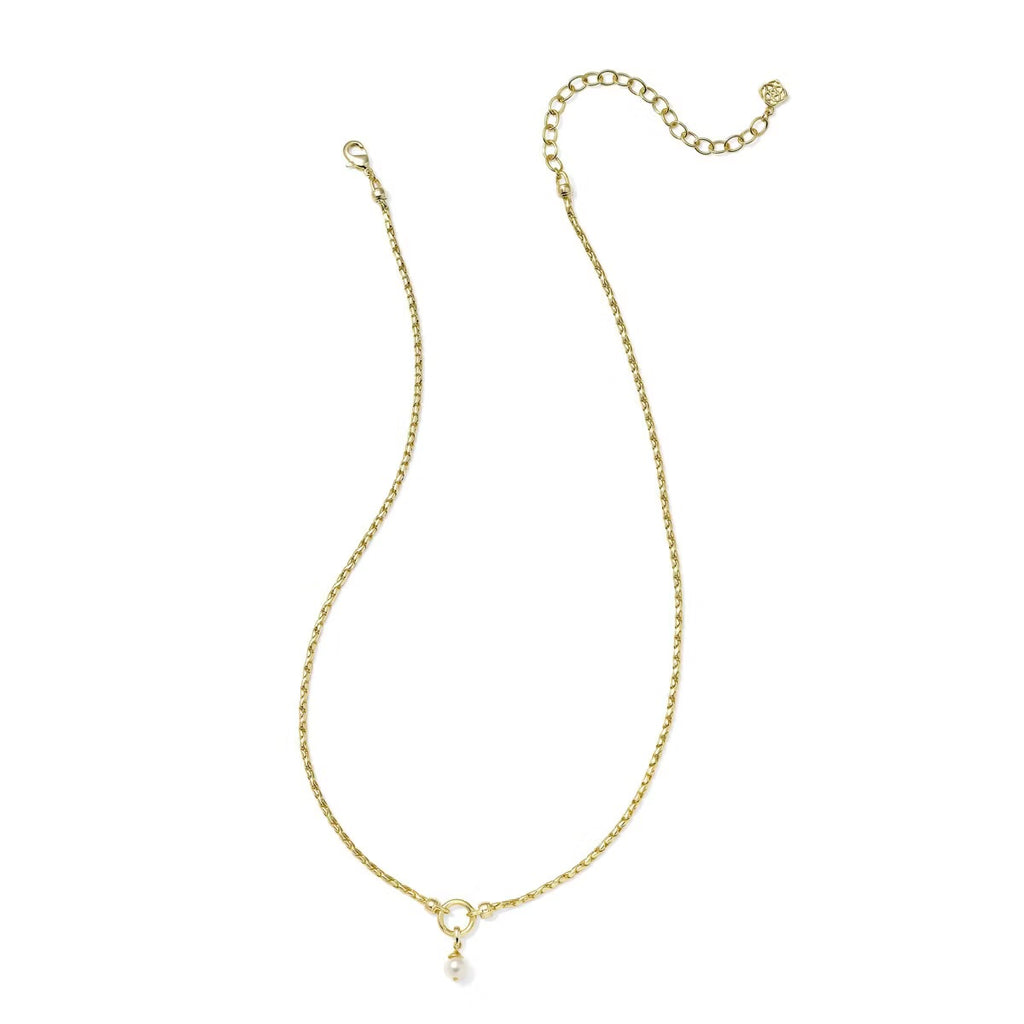 Kendra Scott 14K Gold Over Brass Sawyer Chain Necklace - Gold/White Pearl