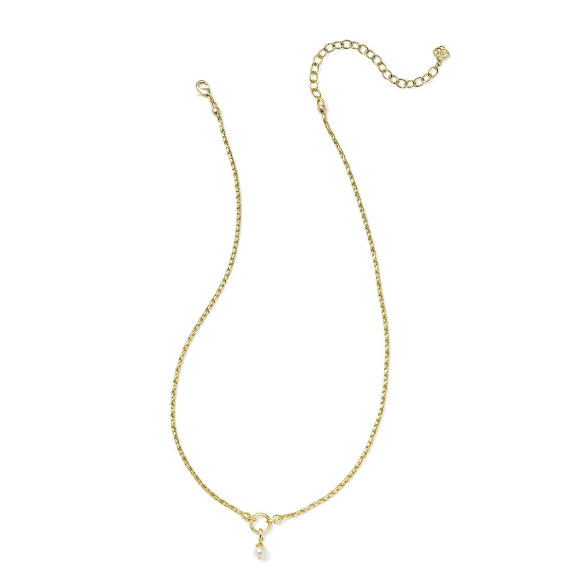 Kendra Scott 14K Gold Over Brass Sawyer Chain Necklace - Gold/White Pearl