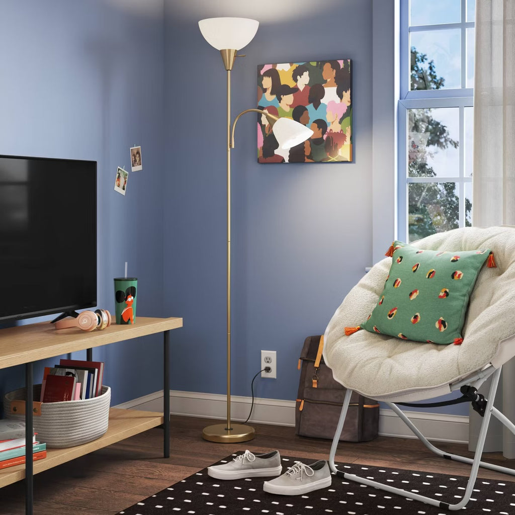 Torchiere Floor Lamp Gold - Room Essentials