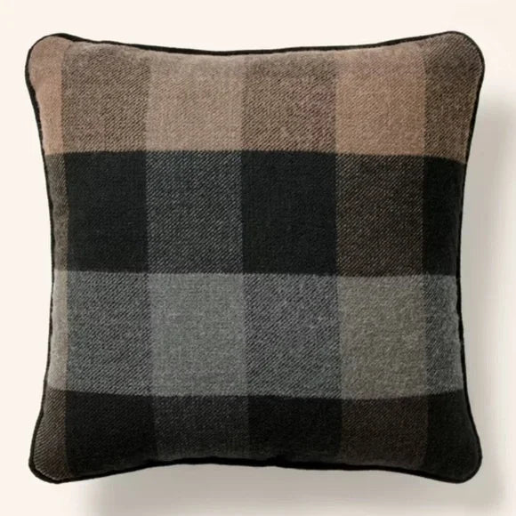 20"x20" Plaid Square Toss Pillow Brown/Black - Woolrich