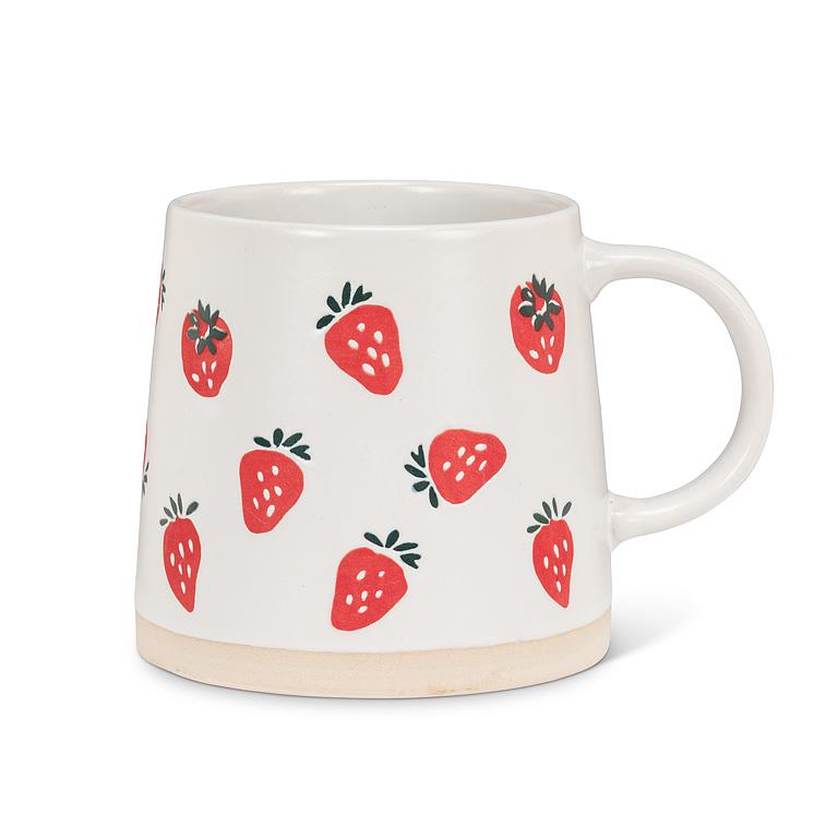 Wide Base Mug with Strawberries