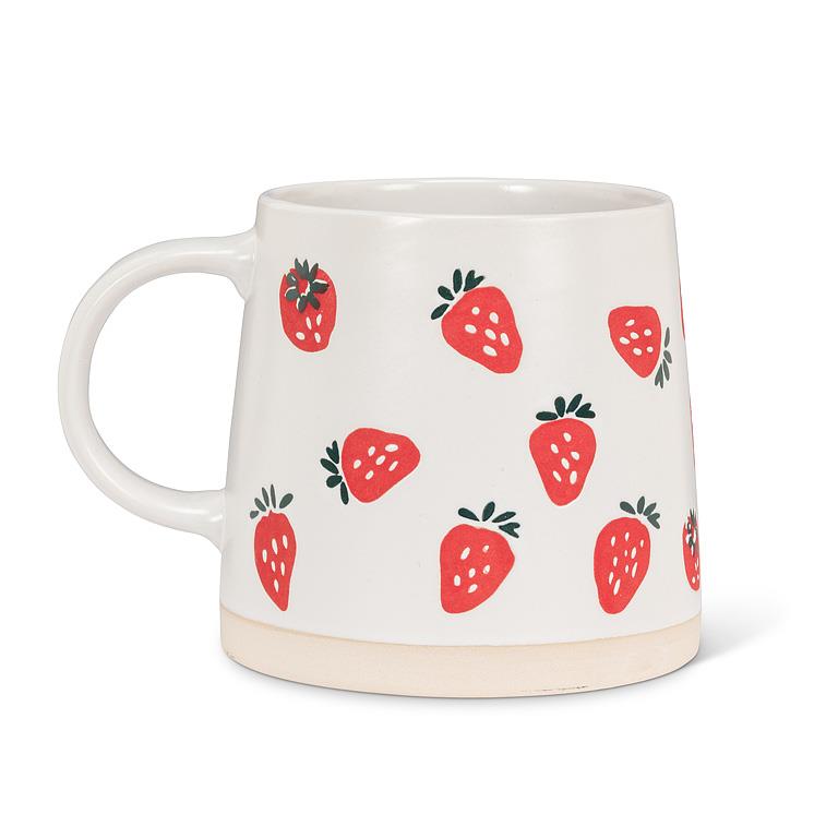 Wide Base Mug with Strawberries